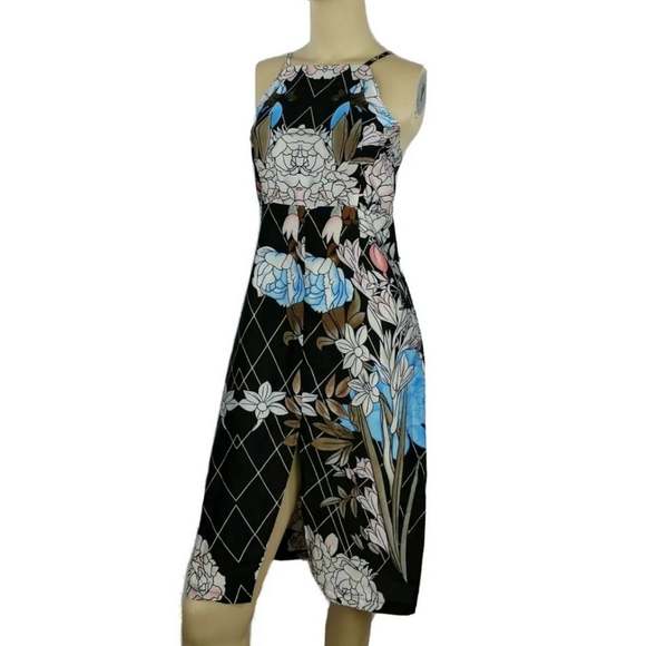 Dresses & Skirts - Smocked Strapless Cocktail Party Floral Tea Backless Dress Womens Medium